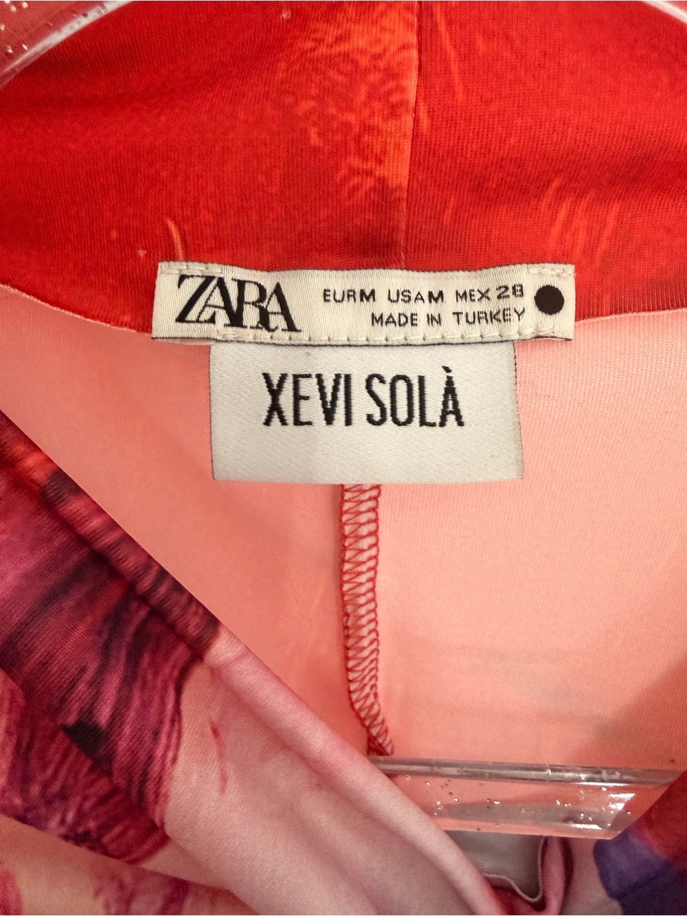 Zara Multi-Red Pink Abstract Print Bodysuit - Picture 3 of 12